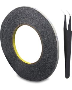 3 mm Double Sided Layer Strong Adhesive Tape 50 Meters Long Roll,Including 1 Pair of Tweezers for Smartphone Tablet Touch Screen Digitizer LCD Screen Display Repair(Black)
