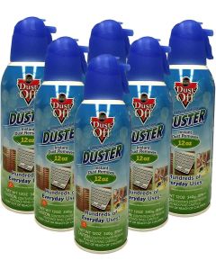 Falcon Dust-Off Compressed Gas Duster for Electronics Devices, 12 oz Cans Last Extra Long, 6 Packs